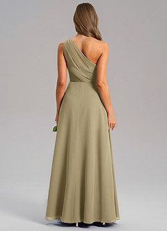 Azazie Phaedra Jurken voor bruidsmeisjes Jurk van Chiffon met A-Lijn One-Shoulder Mosgroen image10