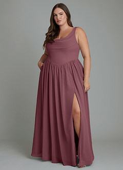 Azazie Novi Bridesmaid Dresses Sangria A-Line Pleated Chiffon Dress image7