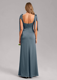 Azazie Frostine Bridesmaid Dresses Twilight A-Line Bow Stretch Satin Dress image8