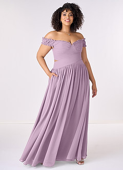 Barbie ♥ Azazie Bridesmaid Dresses Wisteria A-Line Off the Shoulder Chiffon Convertible Dress image7