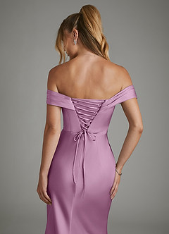 Azazie Hayden Bridesmaid Dresses Wisteria Mermaid Corset Stretch Satin Dress image7