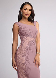 Azazie Juliane vestidos de madre de la novia Vestido de Rosa Polvorienta de Encaje de Sirena con Lentejuela image3