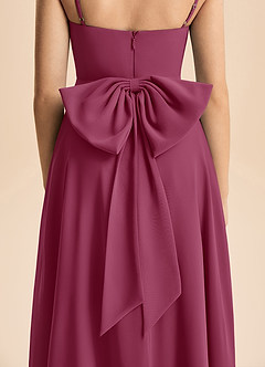 Azazie Bear Junior Mulberry A-Line Pleated Chiffon Dress image7