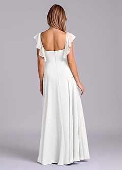 Azazie Leilani Bridesmaid Dresses White A-Line Pleated Chiffon Dress image2