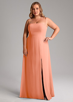 Azazie Wren Bridesmaid Dresses Sunset A-Line Side Slit Chiffon Convertible Dress image14