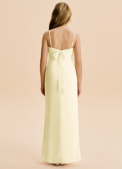 Azazie Mai Junior Lemon Sorbet Sheath Pleated Chiffon Dress image2