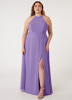 Azazie Clarice Bridesmaid Dresses Tahiti A-Line Halter Chiffon Dress image8