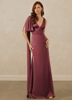 Christian Siriano Bridal for Azazie 1011 Bridesmaid Dresses Merlot Mermaid Bow Stretch Satin Dress image5