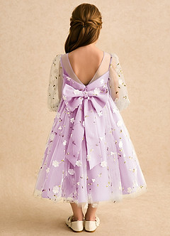 Azazie Elowen Flower Girl Dresses Candy Pink A-Line Sweetheart Neckline Lace Dress image2