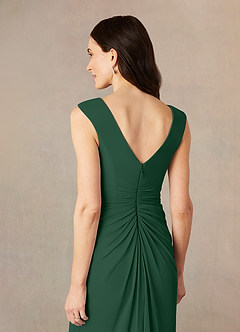 Azazie Andi Abiti per la Madre della Sposa Abito A-Line in Maglia Plissettato Verde Scuro image5