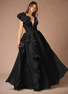Vespera Black Ruffles Gown image5