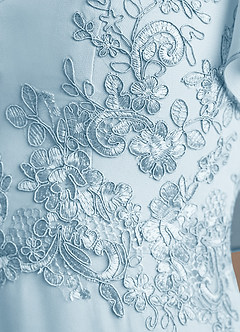Azazie Frieda Mère de la mariée Robes Robe Trapèze en Mousseline de soie Appliqué Bleu Ciel image6