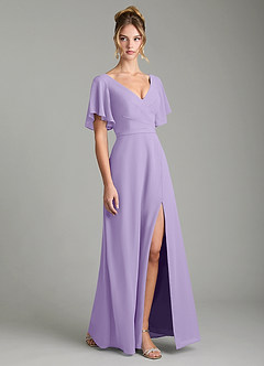 Azazie Ambrosia Bridesmaid Dresses Lilac A-Line Pleated Chiffon Dress image5