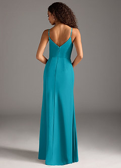 Azazie Deandra Bridesmaid Dresses Jade Mermaid Pleated Chiffon Dress image6