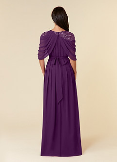 Azazie Olena Mother of the Bride Dresses Grape A-Line Sequins Chiffon Dress image2
