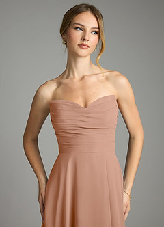 Azazie Ayla Abiti da Damigella Abito A-Line in Chiffon Scollo a Cuore Champagne Rosa image4