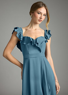 Azazie Lyra Bridesmaid Dresses Bermuda A-Line Off the Shoulder Stretch Satin Convertible Dress image2