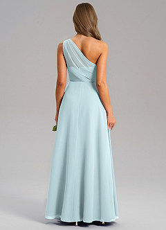 Azazie Phaedra Bridesmaid Dresses Mist A-Line One Shoulder Chiffon Dress image2