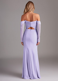 Azazie Hallie Bridesmaid Dresses Lilac Mermaid Long Sleeve Chiffon Dress image8