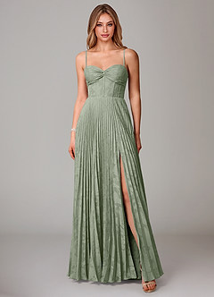 Azazie Akiko Bridesmaid Dresses Agave A-Line Sweetheart Neckline Floral Burnout Dress image1