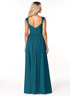 Azazie Cleobella Bridesmaid Dresses Ink Blue A-Line Sweetheart Lace Chiffon Dress image2