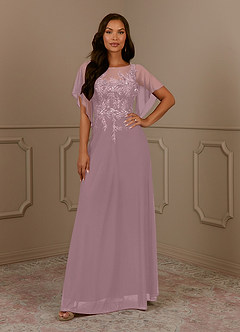 Azazie Cavell Mother of the Bride Dresses Dusty Rose A-Line Sequins Mesh Dress image1