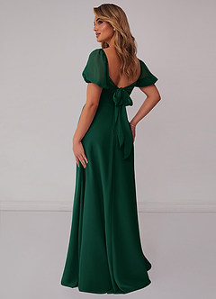 Barbie ♥ Azazie Bridesmaid Dresses Emerald A-Line Pleated Chiffon Dress image2