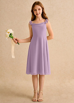 Azazie Pup Girls Formal Flower Girl Dresses Wisteria A-Line Pleated Chiffon Dress image5