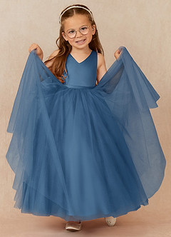 Azazie Marybell Flower Girl Dresses Twilight A-Line Bow Tulle Dress image3