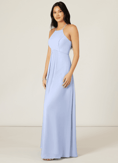Azazie Sarah Bridesmaid Dresses Ice Empire Pleated Chiffon Dress image4