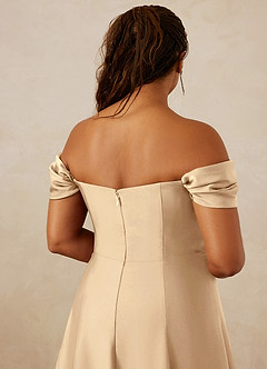 Christian Siriano Bridal for Azazie 1002 Bridesmaid Dresses Off Shoulder Stretch Satin A-line Dress image14