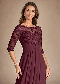 Azazie Marietta vestidos de madre de la novia Vestido de Cabernet de Encaje de Corte En A image7