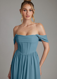 Azazie Caterina Bridesmaid Dresses Bermuda A-Line Corset Chiffon Dress image8