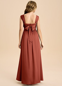 Azazie Hattie Junior Klä av A-Line i Stretch Satin Plisserad image2