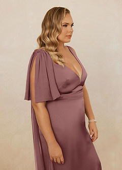 Christian Siriano Bridal for Azazie 1011 Bridesmaid Dresses Vintage Mauve Mermaid Bow Stretch Satin Dress image17