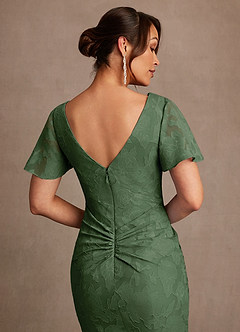 Azazie Jolene Mother of the Bride Dresses Eucalyptus Mermaid Pleated Floral Burnout Dress image6