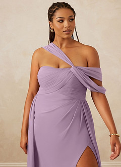 Christian Siriano Bridal for Azazie 1014 Bridesmaid Dresses Wisteria A-Line Off the Shoulder Chiffon Dress image15