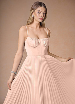 Anita Powder Pink Pleated Maxi Dress image6