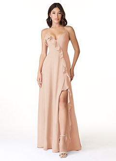 Azazie Tarni Bridesmaid Dresses English Rose A-Line Chiffon Dress image1