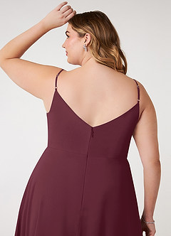 Azazie Daenerys Bridesmaid Dresses Cabernet A-Line Cowl Chiffon Dress image12