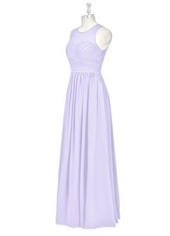 Azazie Nina Brautjungfernkleider A-Linie Plissee Chiffon Kleid Flieder image8