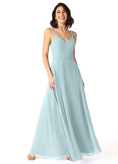 Azazie Janine Bridesmaid Dresses Mist A-Line V-Neck Chiffon Dress image1