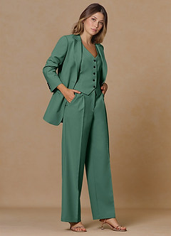 front Rowan Eucalyptus Blazer de performance à tissage raffiné