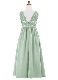 Azazie Elly Junior Agave A-Line Lace Chiffon Dress image8