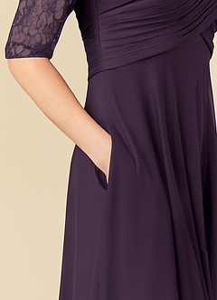 Azazie Gracelyn Mother of the Bride Dresses Plum A-Line Lace Dress image7