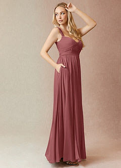 Azazie Reniya Bridesmaid Dresses Amethyst A-Line Pleated Mesh Convertible Dress image3