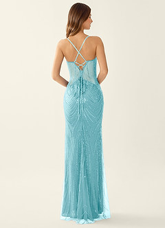 Magnolia Sky Blue Mermaid Sequined embroidery Prom Dress image2