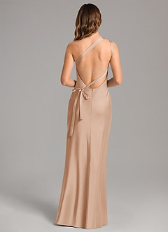 Azazie Monroe Kleider zum Anprobieren zu Hause Meerjungfrau-Linie One-Shoulder Stretch-Satin Kleid Englisches Rosa image2