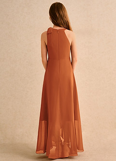 Azazie Boop Girls Formal Abiti da Ragazza di Fiori Abito A-Line in Chiffon Fiocco Cannella image2