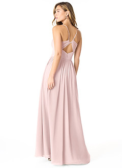 Azazie Cora Bridesmaid Dresses Blushing Pink A-Line Pleated Chiffon Dress image2